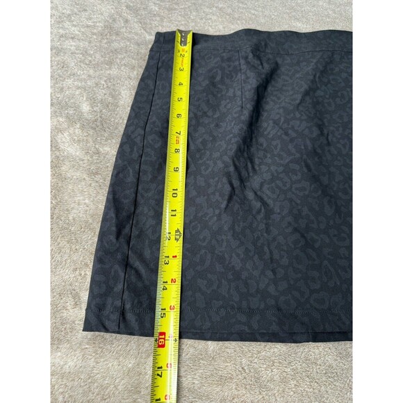 Garage Women’s Mini Skirt Black Stretch Slit Leopard Print Size Large - Picture 3 of 9